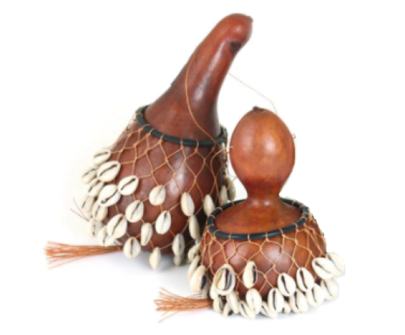 Cowrie Shell Gourd Shakers